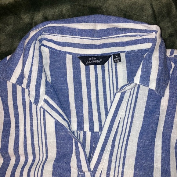 Blue and White Striped Midi Dress - Picture 2 of 2